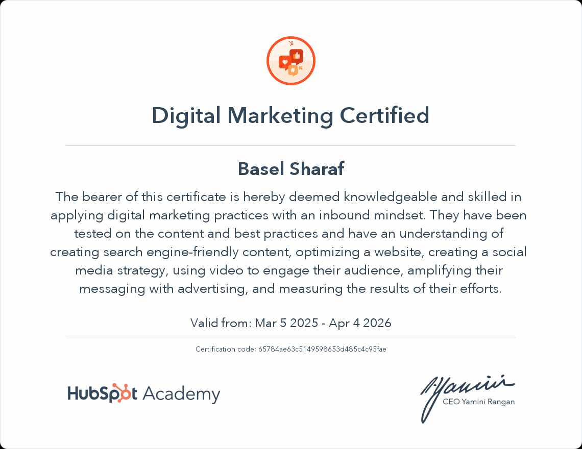 Digital Marketing — Hubspot